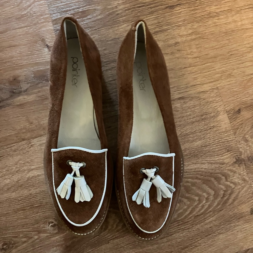 Women's Brown Suede Loafers with Tassels